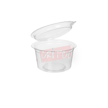 80ml PP Container W/Hinged Lid-Clear-RND