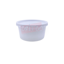 500ml PP Container w/Lid-White-RND