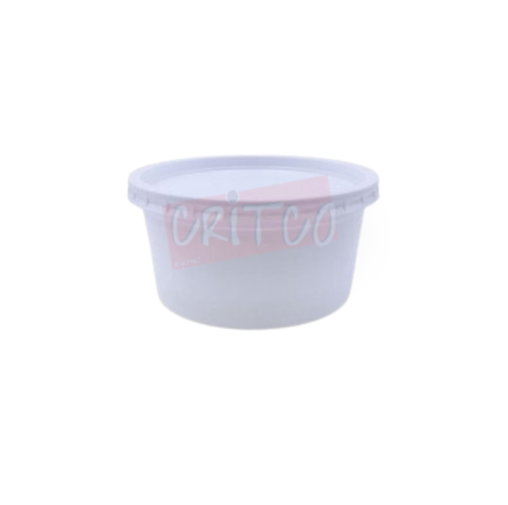 500ml PP Container w/Lid-White-RND