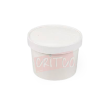 350ml PP Container w/Lid-White-RND