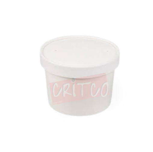 350ml PP Container w/Lid-White-RND