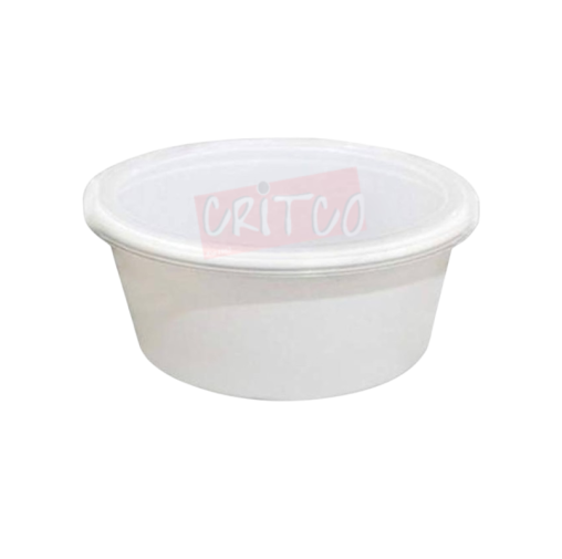 250ml PP Container w/Lid-White-RND