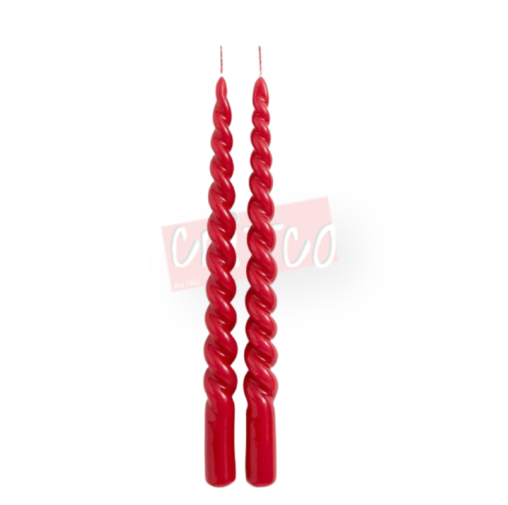 Spiral Color Candle-Red