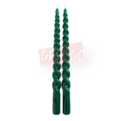 Spiral Color Candle-Dark Green