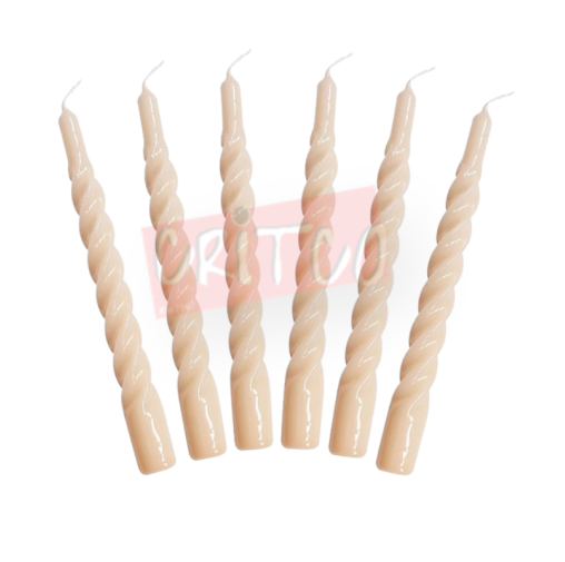 Spiral Color Candle-Beige