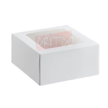(8X8) Window Cake Box-White
