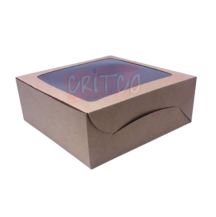 10x10x4 Inch Window Cake Box-Kraft