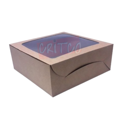 10x10x4 Inch Window Cake Box-Kraft