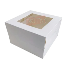 (10X10X9) Inch Window Cake Box-White