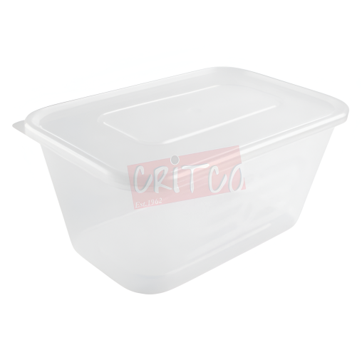 1000ml PP Container w/Lid-Clear-Rect