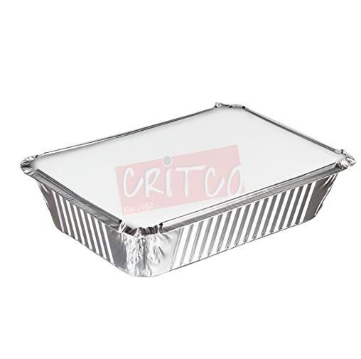 1200ml Aluminium Container With Lid Rectangle