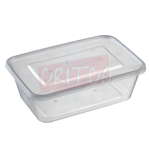 750ml PP Container w/Lid-Clear-Rect