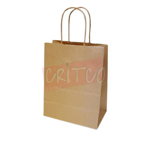 7.5x4.5x2.5inch Kraft Food Bag Bottom Gazette W/Handle