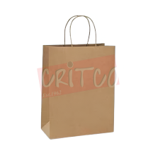 11x7x12inch Kraft Food Bag Bottom Gazette W/Handle