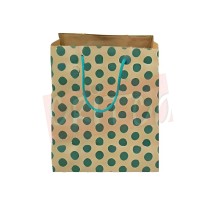 12x9.5x4inch Dotted Kraft Gift Bag With Code Handle