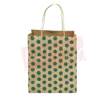 10.8x8.5x4inch Dotted Kraft Gift Bag With Kraft Handle